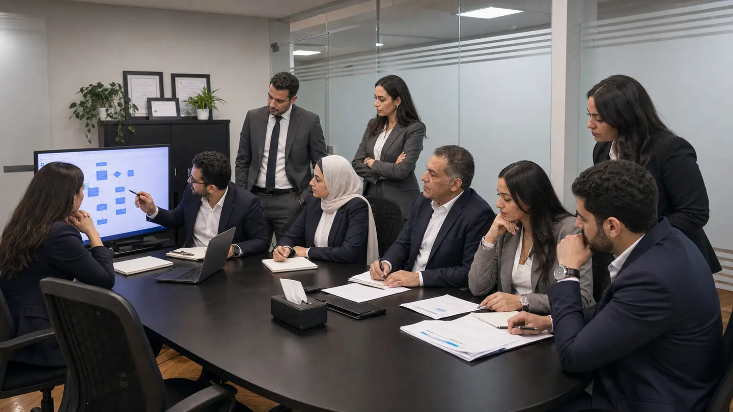 فريق مجموعة الفريد داخل مقر العمل